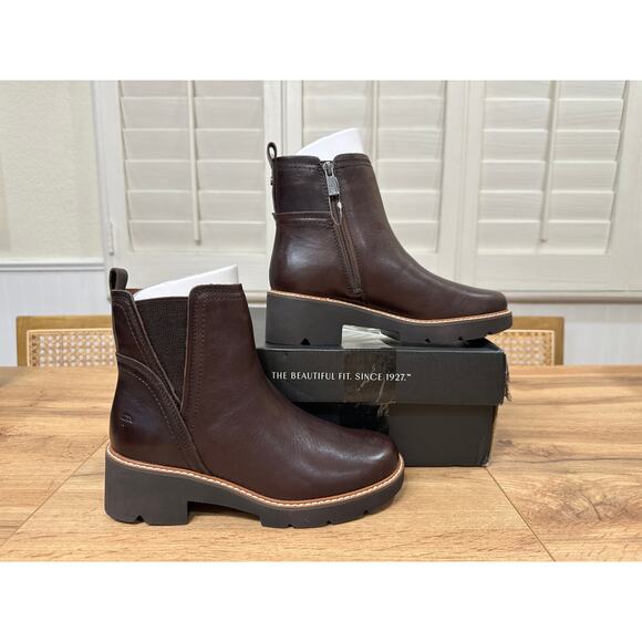 Naturalizer Darry Bootie Dark Brown Leather Size 6 NIB Water Repellant Platform - Picture 3 of 14